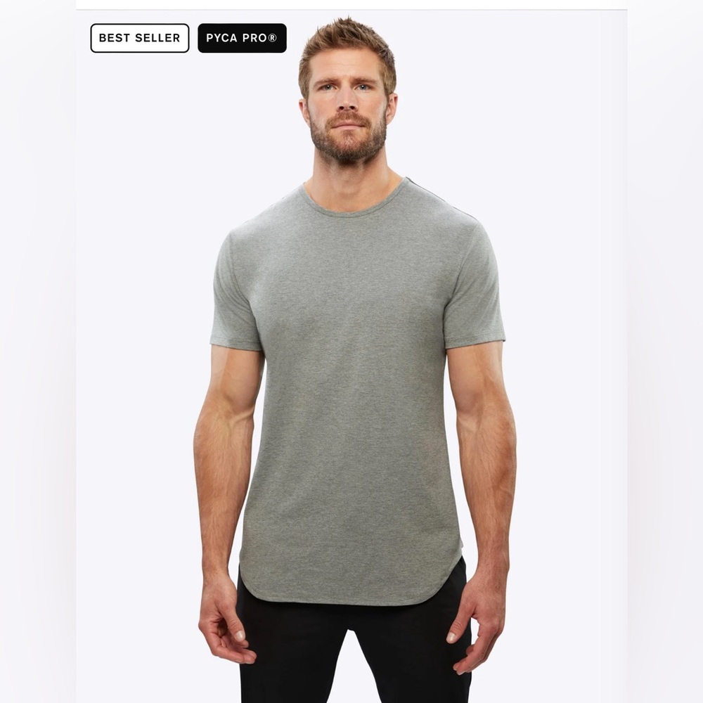 NWT CUTS CLOTHING- AO Elongated Tee | Signature-fit PYCA Pro - Heather Grey